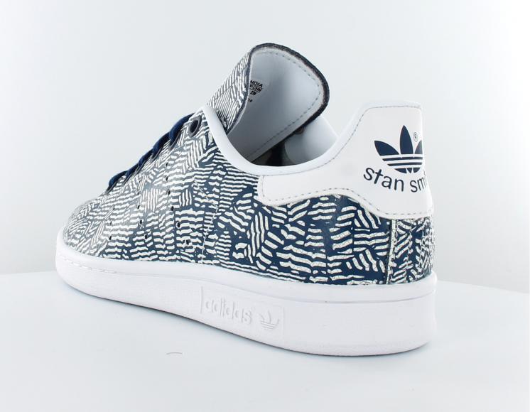 stan smith blanche et bleu marine femme